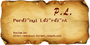 Perényi Lóránt névjegykártya