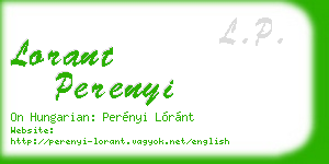 lorant perenyi business card
